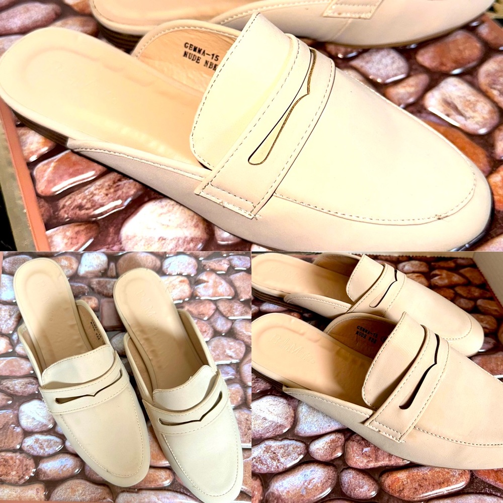 Bella Marie size 8 color cream flats, loafer, slide